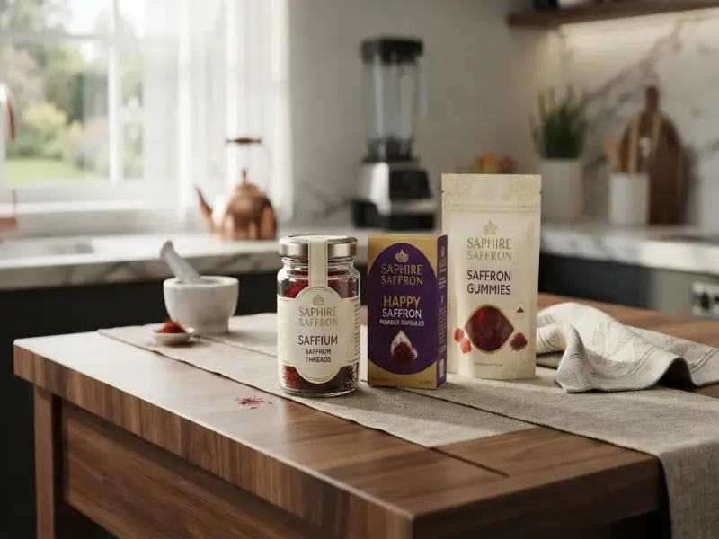 Saphire Saffron Pure Threads Powder Infused Honey Tea and Gift Bundles